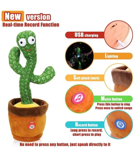 KiddyBuddy Dancing Cactus Talking Cactus Baby Toys Wriggle Singing Cactus Repeats What You Say Baby Boy Toys, Plush Electric Speaking Cactus Second Voice Recorder Baby Girl Toy