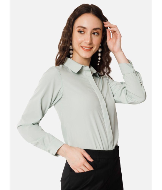 ALL WAYS YOU - Mint Green Crepe Womens Shirt Style Top ( Pack of 1 ) - None