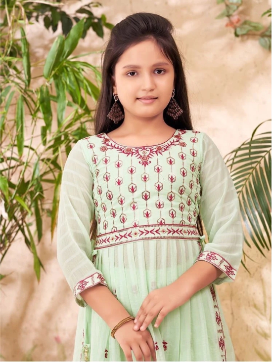 Aarika Sea Green Georgette Girls Kurta and Sharara Set ( Pack of 1 ) - None