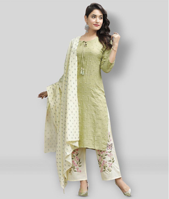 Doriya - Green Straight Rayon Women's Stitched Salwar Suit ( Pack of 1 ) - None