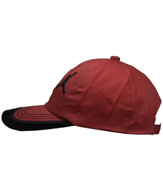 JMALL - Red Cotton Mens Cap ( Pack of 1 ) - Red