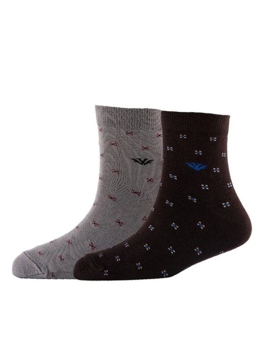 Men Pack Of 2 Patterned Cotton Ankle Length Socks