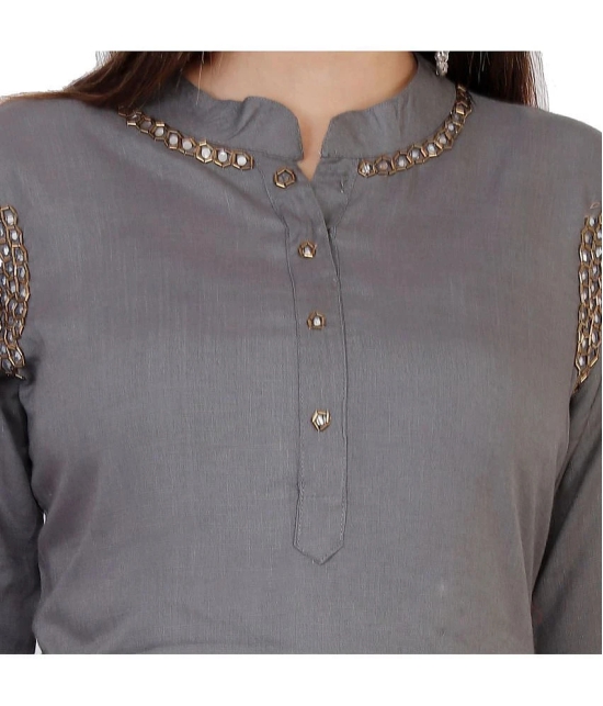 JC4U - Grey Rayon Womens Straight Kurti ( Pack of 1 ) - None