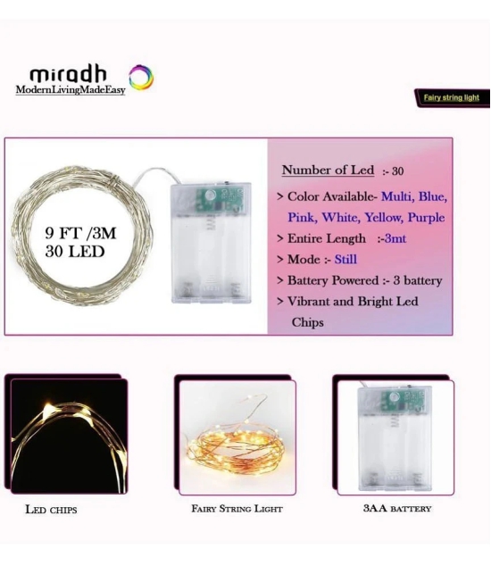 MIRADH - Multicolor 3Mtr String Light ( Pack of 4 ) - Multicolor