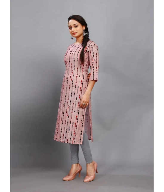 RIAANA Rayon Printed A-line Womens Kurti - Pink ( Pack of 1 ) - None