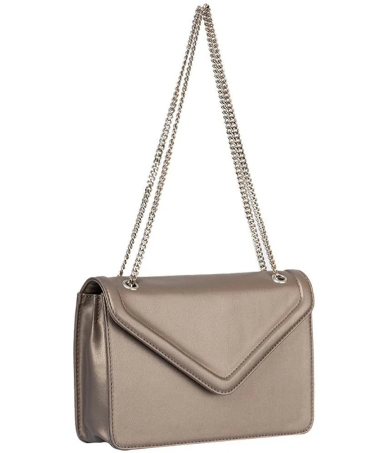 Khadims Beige Faux Leather Sling Bag - Beige