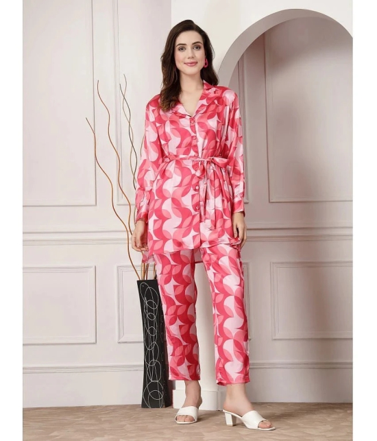 Stylum Pink Printed Pant Top Set - None