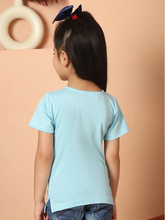 MINI & MING Girls Solid Round Neck Pure Cotton T-shirt