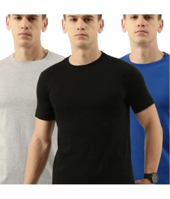 Bene Kleed Cotton Regular Fit Solid Half Sleeves Mens T-Shirt - Multicolor ( Pack of 3 ) - None