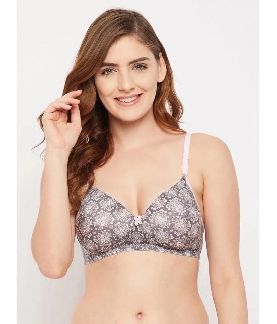 Clovia - Grey Melange Nylon Lightly Padded Womens T-Shirt Bra ( Pack of 1 ) - None