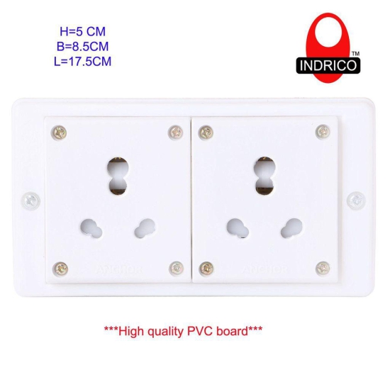 INDRICO Switch Board Power Strip Extension Multi Outlet Board Fitted with 2 Anchor Sockets (15 Amp) with 2/3/4/5/7 Metre Chord with 15 Amp Plug