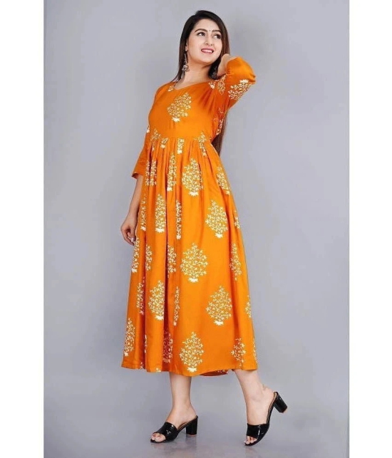 SIPET - Mustard Rayon Womens Anarkali Kurti ( Pack of 1 ) - None