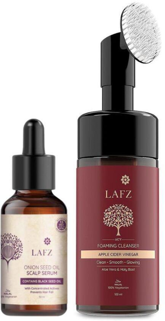 LAFZ Black Seed Hair Serum with Apple Cider Vinegar Foaming Face Wash (130 ml)