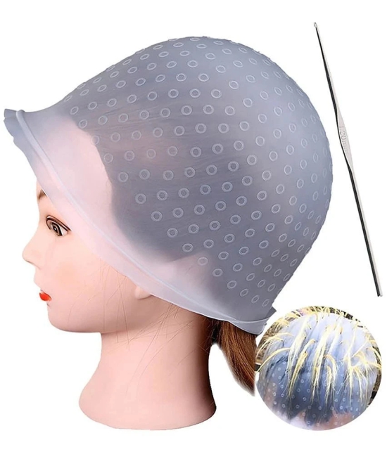 Lenon Highlight Cap Silicone Hair Dye Cap Reusable Multicolor Hair Dyeing Hair Colour Cap with Hooks Home Salon for Women Men Girls Dyeing Hai