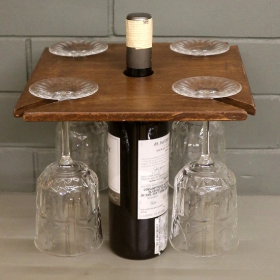 Wine & Glass Holder Set of 4