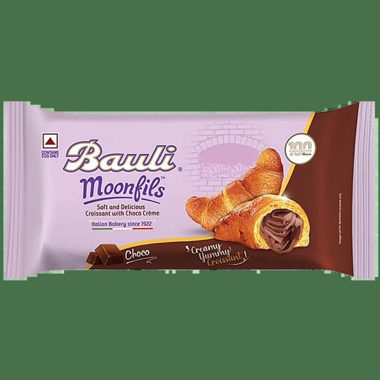 Bauli Moonfils - Choco Cream, Centre Filled Puff Rolls, Italian Recipe, Soft & Delicious, 45 G Pouch