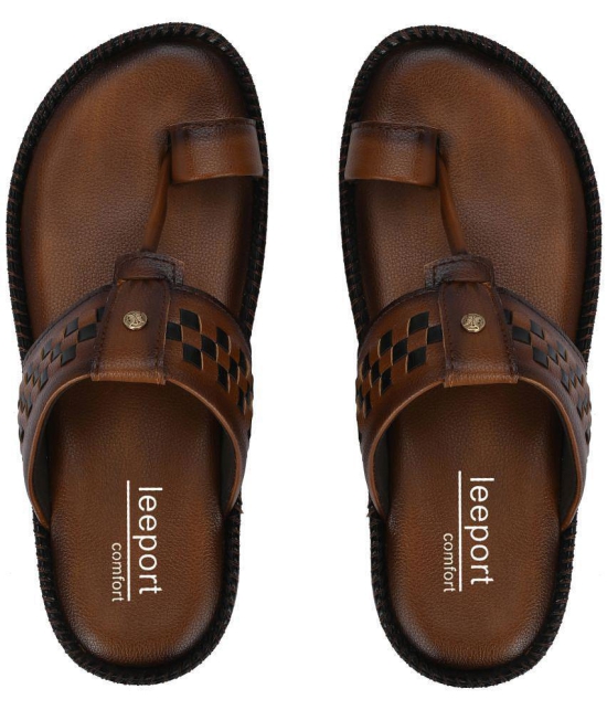 Leeport Tan Mens Kolhapuris - None