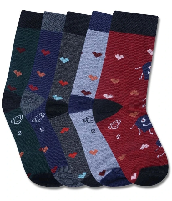 Dollar Multicolor Cotton Blend Boys Ankle Length Socks ( Pack of 5 ) - 9-11 years