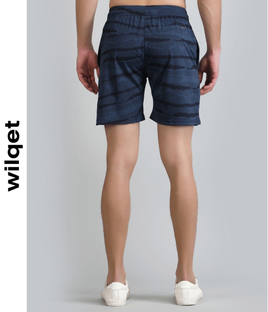 Mens Running Jacquard Shorts-Navy / M