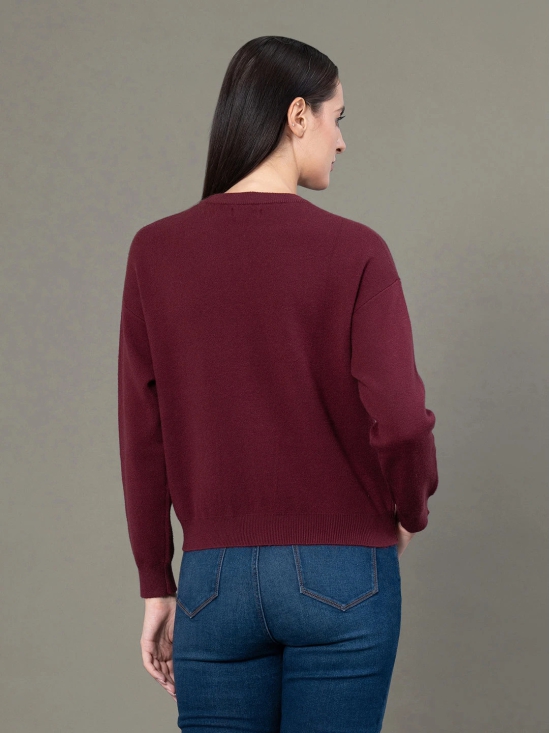 RedTape Round Neck Solid Sweater for Women |  Everyday Comfort