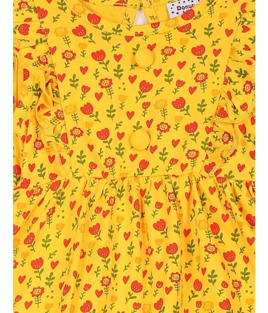 Donuts - Yellow Cotton Blend Baby Girl Dress ( Pack of 1 ) - None