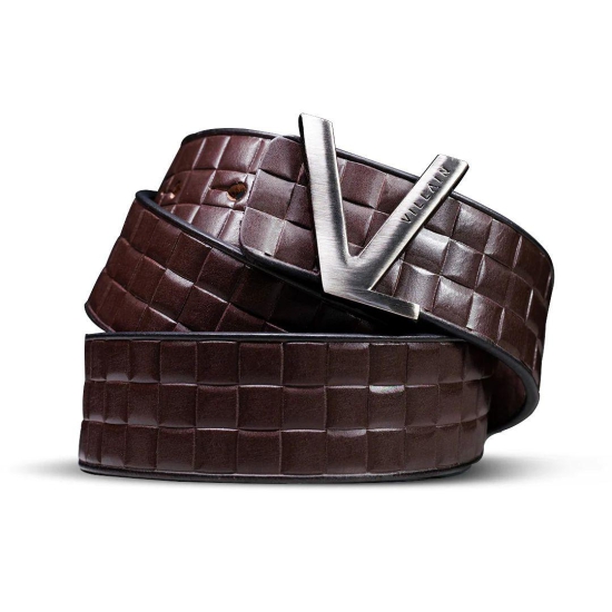 VILLAIN Brown Leather Belt 36