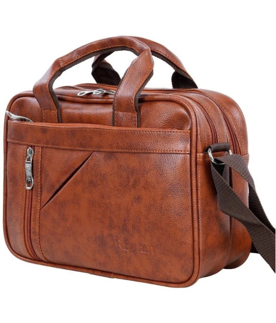 Raylan Brown Solid Messenger Bag - Brown