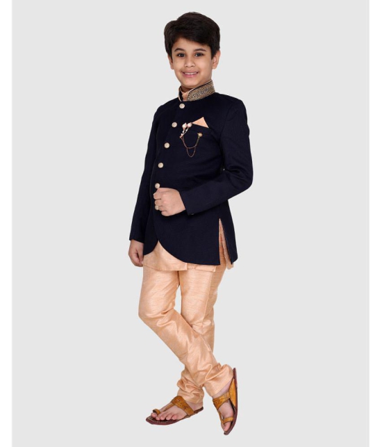 Fourfolds - Blue Cotton Blend Boys Sherwani ( Pack of 1 ) - None