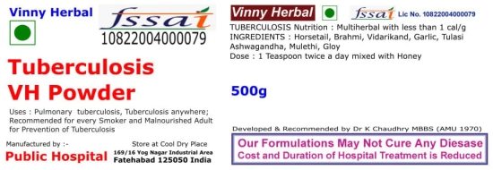 Tuberculosis VH Herbal Supplement Powder