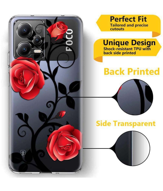 Fashionury Multicolor Printed Back Cover Silicon Compatible For poco x5 5g ( Pack of 1 )