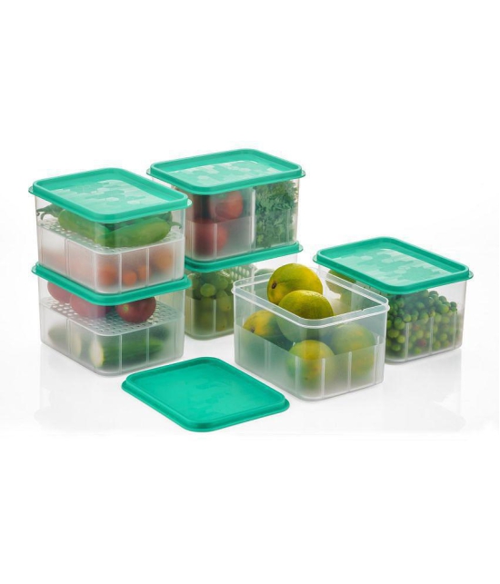 iview kitchenware - Food/Fruit/Vegetable Plastic Sea Green Utility Container ( Set of 6 ) - Sea Green