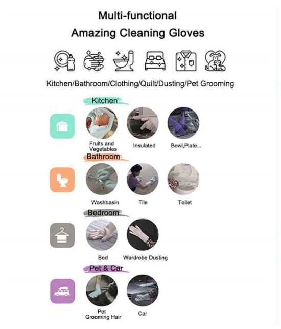 Bramble Silicon Gloves For Kitchen Cleaning By Bramble Rubber Universal Size Cleaning Glove