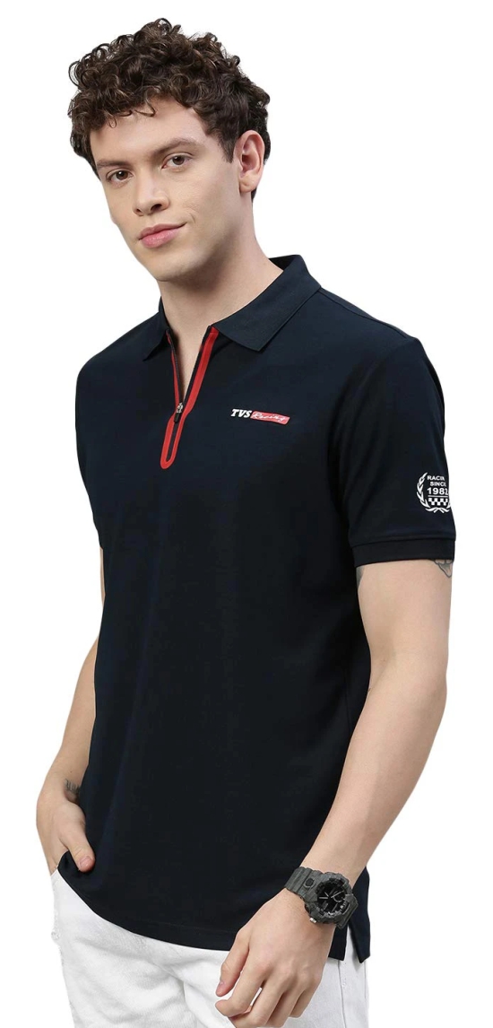 TVS Racing Polo Tshirt Polyester Blue White