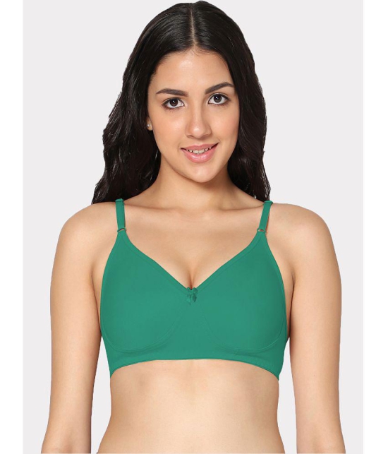 IN CARE LINGERIE - Green Cotton Non Padded Women's T-Shirt Bra ( Pack of 1 ) - None