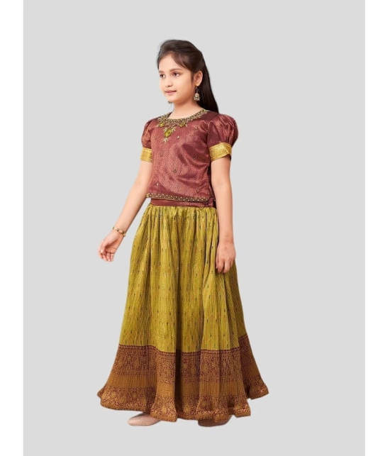 Aarika Maroon Brocade Girls Lehenga Choli Set ( Pack of 1 ) - None