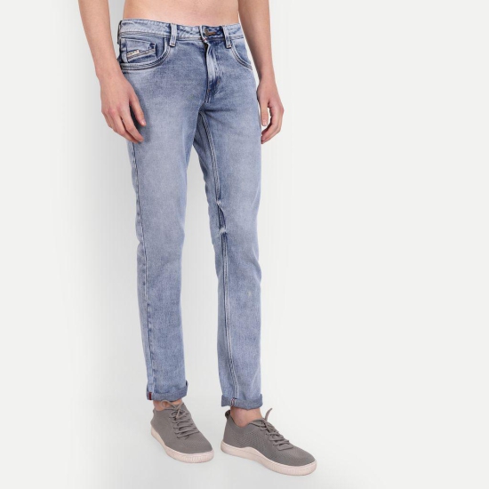 Meghz Men Slim Mid Rise Blue Jeans