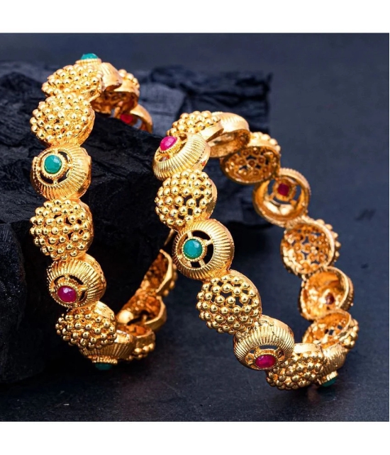 Sukkhi Eye-Catchy Gold Plated Meenakari Bangle Set For Women (Set of 2) - None