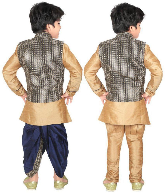 ahhaaaa Kids Indian Ethnic Waistcoat, Kurta, Breaches and Dhoti Pant Set for Baby Boys - None