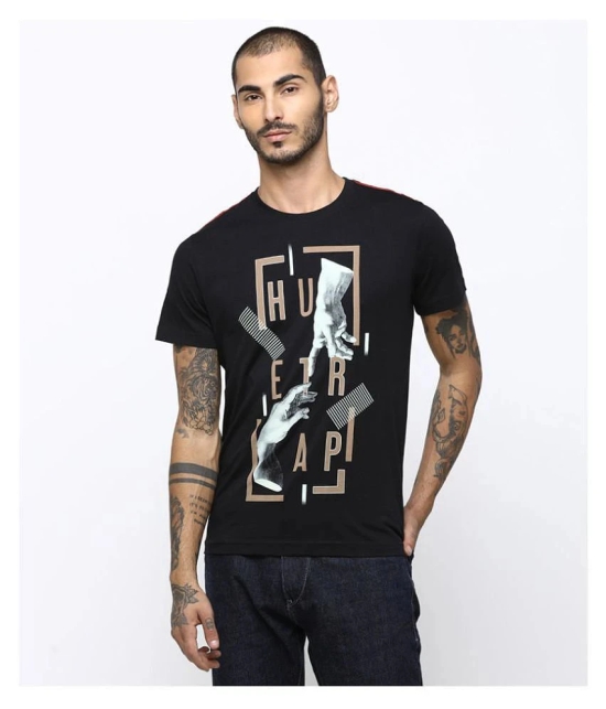 Huetrap Cotton Black Printed T-Shirt - None