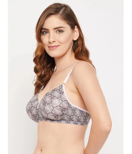 Clovia - Grey Melange Nylon Lightly Padded Womens T-Shirt Bra ( Pack of 1 ) - None