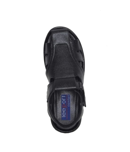 Leeport Black Floater Sandals - 8