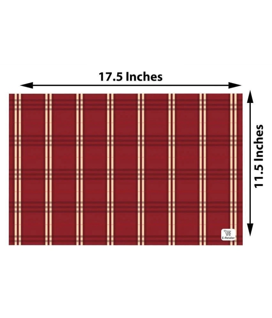 E-Retailer Set of 6 PVC Table Mats - Red