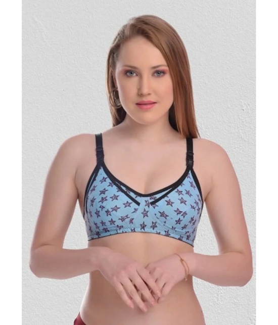 Desiprime - Blue Cotton Non Padded Womens Everyday Bra ( Pack of 1 ) - None