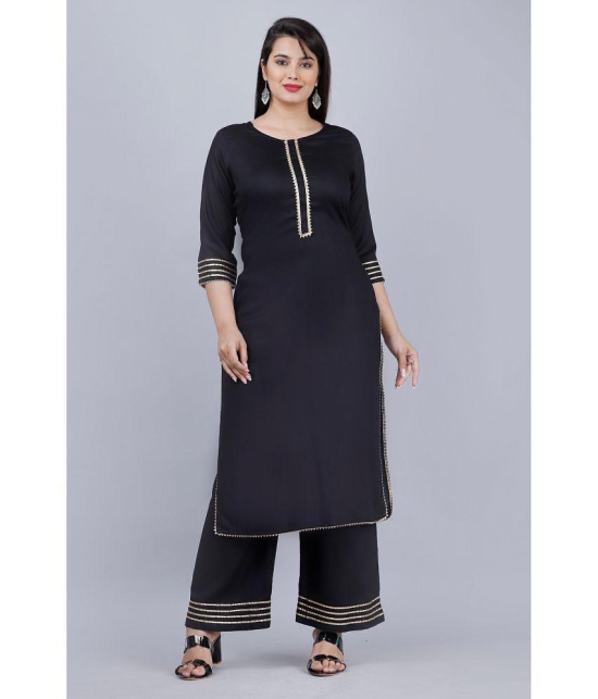 MAUKA - Black Straight Rayon Women's Stitched Salwar Suit ( Pack of 1 ) - None