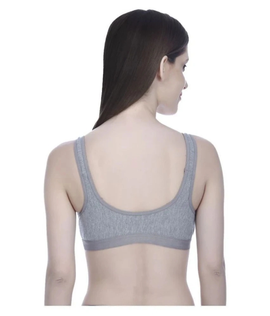 Elina Cotton Sports Bra - Grey - None