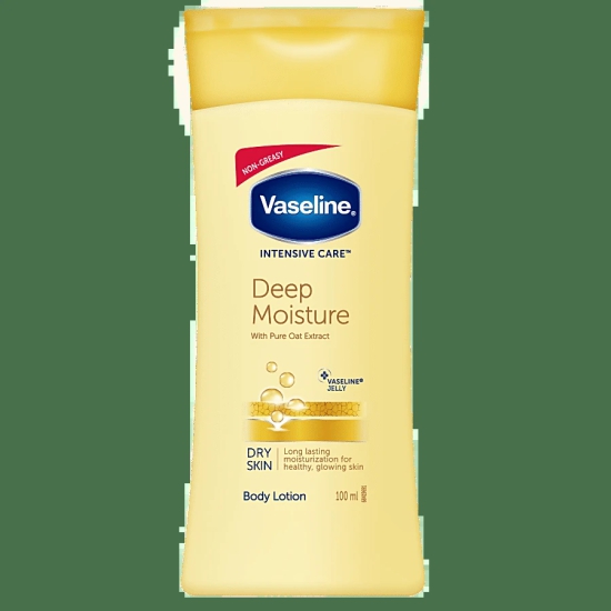 Vaseline Intensive Care Deep Moisture Body Lotion - Dry Skin, With Pure Oat Extract, Long Lasting Moisturisation, 100 Ml(Savers Retail)