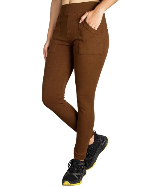 KARARO JEGGINGS - Cotton Blend Skinny Fit Mustard Womens Jeggings ( Pack of 2 ) - None