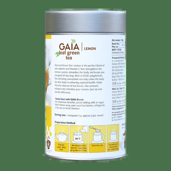 Gaia Leaf Green Tea Caddy-Lemon 100g-Gaia Leaf Green Tea Caddy-Lemon 100g