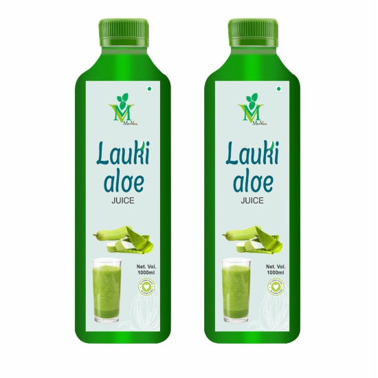 Mint Veda Lauki Aloe Vera Juice | Rejuvenates Skin and Hair | Natural Juice for Skin Care | No Added Sugar, 1 Liter Pack of 2