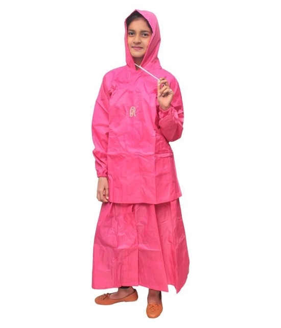 Goodluck Nylon Raincoat Set - Pink - XL